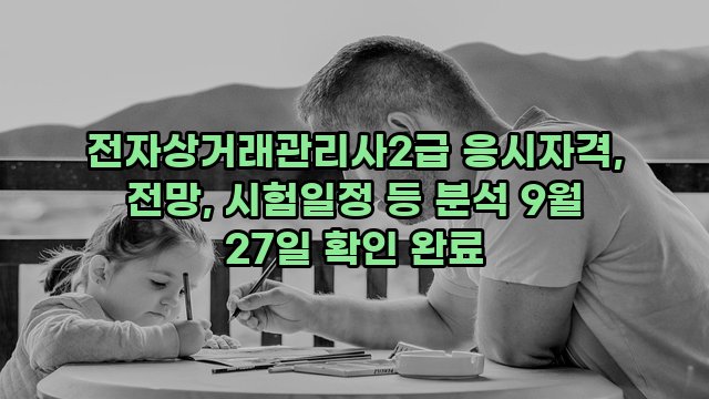 전자상거래관리사2급 응시자격, 전망, 시험일정 등 분석 9월 27일 확인 완료