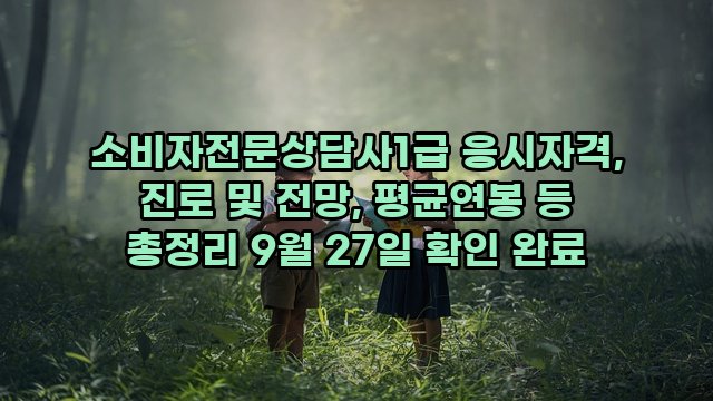 소비자전문상담사1급 응시자격, 진로 및 전망, 평균연봉 등 총정리 9월 27일 확인 완료