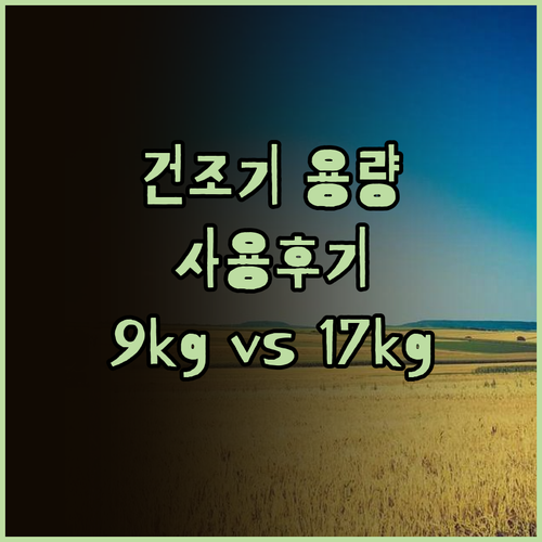 건조기 9kg 17kg 어떤 용량이 좋을까? 고민 끝 사용후기 공개