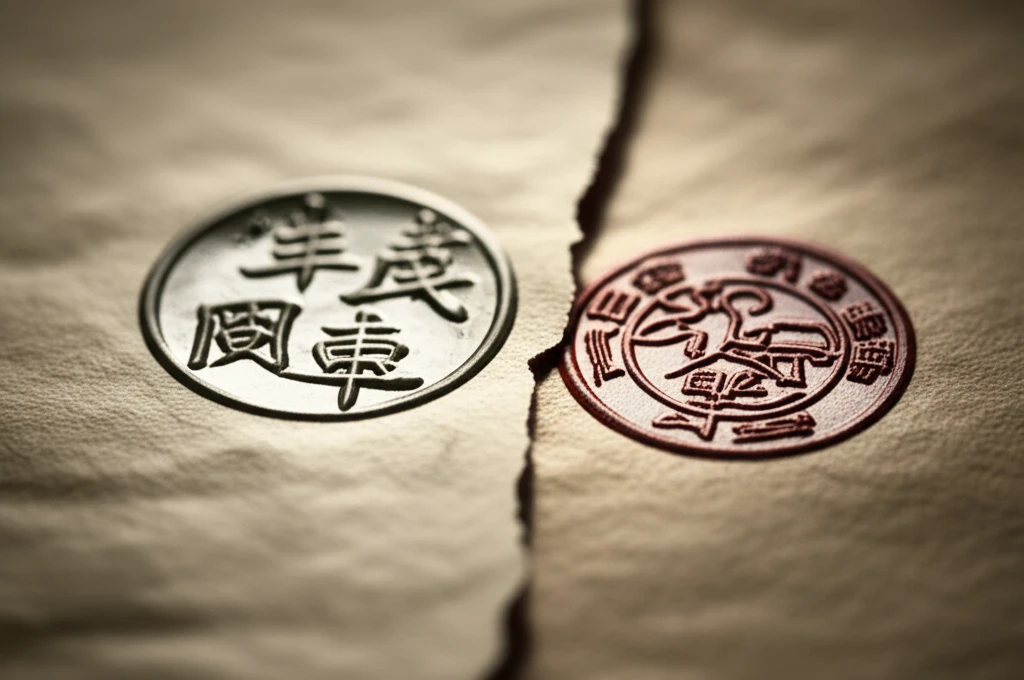 조선을 두고 대립하는 청과 일본의 상징 이미지